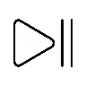 Эмодзи Черный направленный вправо треугольник с двойной вертикальной линией ⏯ image - OpenMoji style