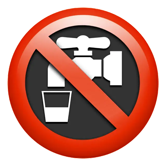 Simbolo dell'acqua non potabile