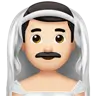 Man With Veil: Light Skin Tone Emoji 👰🏻‍♂️ image - Apple style