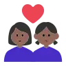 Couple With Heart: Woman, Woman, Medium-Dark Skin Tone Emoji 👩🏾‍❤️‍👩🏾 image - Tossface style