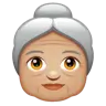 Old Woman: Medium-Light Skin Tone Emoji 👵🏼 image - WhatsApp style