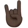 Sign Of The Horns: Dark Skin Tone Emoji 🤘🏿 image - Apple style