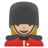 Woman Guard: Medium-Light Skin Tone Emoji 💂🏼‍♀️ image - Google Noto Color style