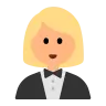 Woman In Tuxedo: Medium-Light Skin Tone Emoji 🤵🏼‍♀️ image - Tossface style