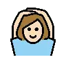 Woman Gesturing Ok: Light Skin Tone Emoji 🙆🏻‍♀️ image - OpenMoji style