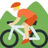 Person Mountain Biking: Medium-Light Skin Tone Emoji 🚵🏼 image - Twitter / X (Twemoji) style