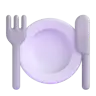 Emoji Forchetta e coltello con piastra 🍽 image - Microsoft 3D Fluent style