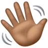 Waving Hand: Medium-Dark Skin Tone Emoji 👋🏾 image - Samsung style