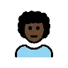 Man: Dark Skin Tone, Curly Hair Emoji 👨🏿‍🦱 image - OpenMoji style