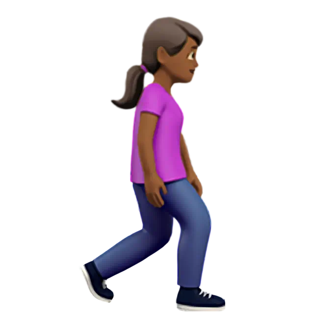Woman Walking Facing Right: Medium-Dark Skin Tone