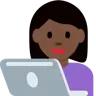 Woman Technologist: Dark Skin Tone Emoji 👩🏿‍💻 image - Twitter / X (Twemoji) style