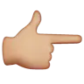 Backhand Index Pointing Right: Medium-Light Skin Tone Emoji 👉🏼 image - WhatsApp style
