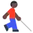 Man With White Cane: Dark Skin Tone