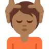 Person Getting Massage: Medium-Dark Skin Tone Emoji 💆🏾 image - Twitter / X (Twemoji) style