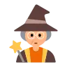Woman Mage: Medium-Light Skin Tone Emoji 🧙🏼‍♀️ image - Tossface style