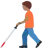 Person With White Cane: Medium-Dark Skin Tone