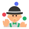 Man Juggling: Medium-Light Skin Tone Emoji 🤹🏼‍♂️ image - Tossface style