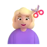 Woman Getting Haircut: Medium-Light Skin Tone Emoji 💇🏼‍♀️ image - Microsoft 3D Fluent style