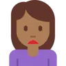 Woman Frowning: Medium-Dark Skin Tone Emoji 🙍🏾‍♀️ image - Twitter / X (Twemoji) style