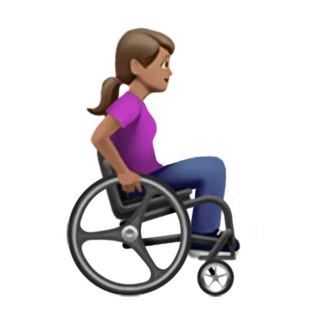 Woman In Manual Wheelchair Facing Right: Medium Skin Tone