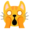 Face de chat lasse Emoji 🙀 image - Google Noto Color style