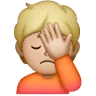 Person Facepalming: Medium-Light Skin Tone Emoji 🤦🏼 image - Samsung style