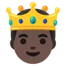 Prince: Dark Skin Tone Emoji 🤴🏿 image - Google Noto Color style