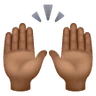 Raising Hands: Medium-Dark Skin Tone Emoji 🙌🏾 image - Samsung style