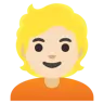 Person: Light Skin Tone, Blond Hair Emoji 👱🏻 image - Google Noto Color style
