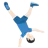 Man Cartwheeling: Light Skin Tone