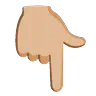 Backhand Index Pointing Down: Medium-Light Skin Tone Emoji 👇🏼 image - Google Noto Color Animated style