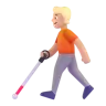 Person With White Cane: Medium-Light Skin Tone Emoji 🧑🏼‍🦯 image - Microsoft 3D Fluent style