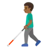 Man With White Cane: Medium-Dark Skin Tone Emoji 👨🏾‍🦯 image - Google Noto Color style