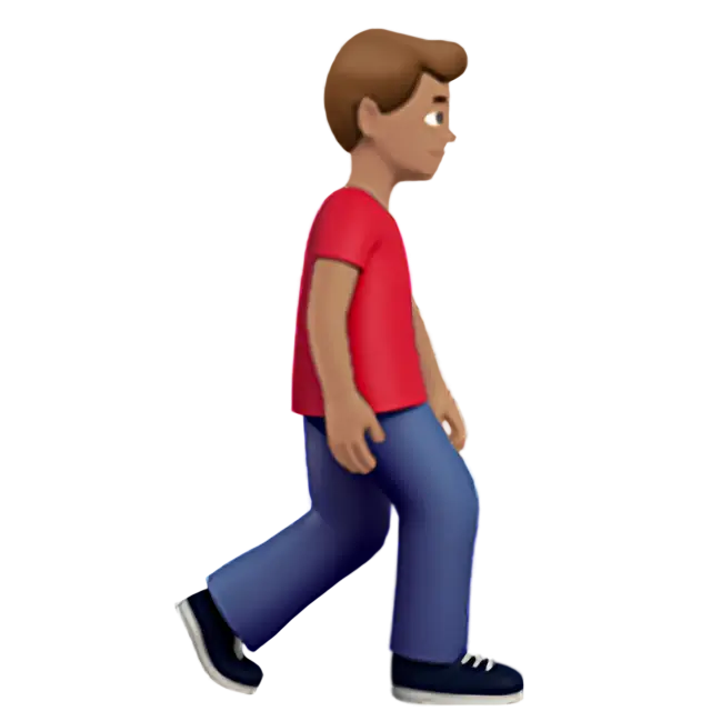 Man Walking Facing Right: Medium Skin Tone