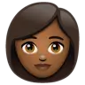 Woman: Medium-Dark Skin Tone Emoji 👩🏾 image - WhatsApp style
