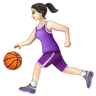 Woman Bouncing Ball: Light Skin Tone Emoji ⛹🏻‍♀️ image - WhatsApp style