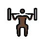 Man Lifting Weights: Dark Skin Tone Emoji 🏋🏿‍♂️ image - OpenMoji style