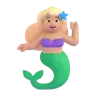 Mermaid: Medium-Light Skin Tone Emoji 🧜🏼‍♀️ image - Microsoft 3D Fluent style