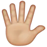Hand With Fingers Splayed: Medium-Light Skin Tone Emoji 🖐🏼 image - WhatsApp style