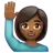 Person Raising Hand: Medium-Dark Skin Tone