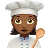 Woman Cook: Medium-Dark Skin Tone Emoji 👩🏾‍🍳 image - Apple style