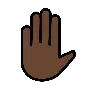 Raised Hand: Dark Skin Tone Emoji ✋🏿 image - OpenMoji style