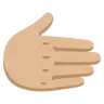 Rightwards Hand: Medium-Light Skin Tone Emoji 🫱🏼 image - Google Noto Color style