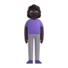 Woman Standing: Dark Skin Tone Emoji 🧍🏿‍♀️ image - Microsoft 3D Fluent style