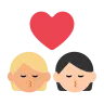 Kiss: Person, Person, Medium-Light Skin Tone, Light Skin Tone Emoji 🧑🏼‍❤️‍💋‍🧑🏻 image - Tossface style