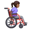 Woman In Manual Wheelchair Facing Right: Medium-Dark Skin Tone Emoji 👩🏾‍🦽‍➡️ image - Samsung style