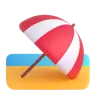 ชายหาดที่มีร่ม Emoji 🏖 image - Microsoft 3D Fluent style