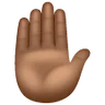 Raised Hand: Medium-Dark Skin Tone Emoji ✋🏾 image - Samsung style