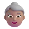 Old Woman: Medium Skin Tone Emoji 👵🏽 image - Microsoft 3D Fluent style