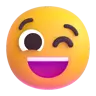 Winking Face Emoji 😉 image - Microsoft 3D Fluent style